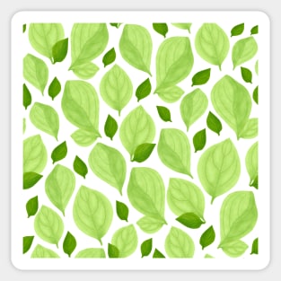 Green Basil Leaf Pattern Sticker
